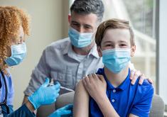 Child receiving HPV vaccine