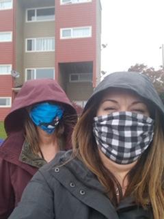Two masked women